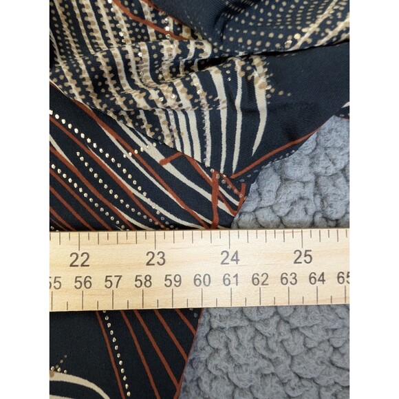 Dressbarn Tunic 3X Boho Ornate Peasant Top Bell Sleeve Brown Flowy Regencycore - Picture 12 of 14